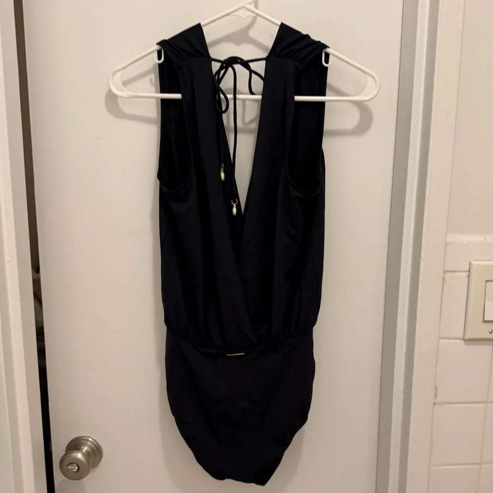 BCBG  black plunge swimsuit (new with tags) - Picture 2 of 4